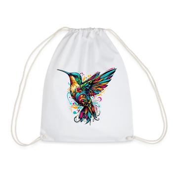 Hummingbird - Drawstring Bag - white - Front