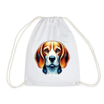 Beagle Dog - Drawstring Bag - white - Front