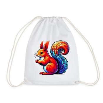Squirrel - Drawstring Bag - white - Front