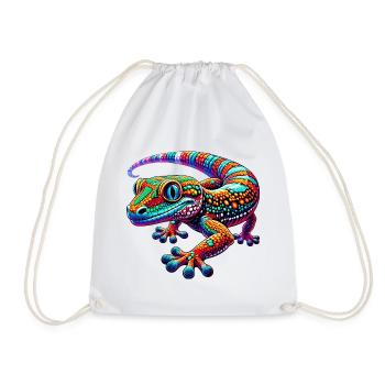 Gecko - Drawstring Bag - white - Front