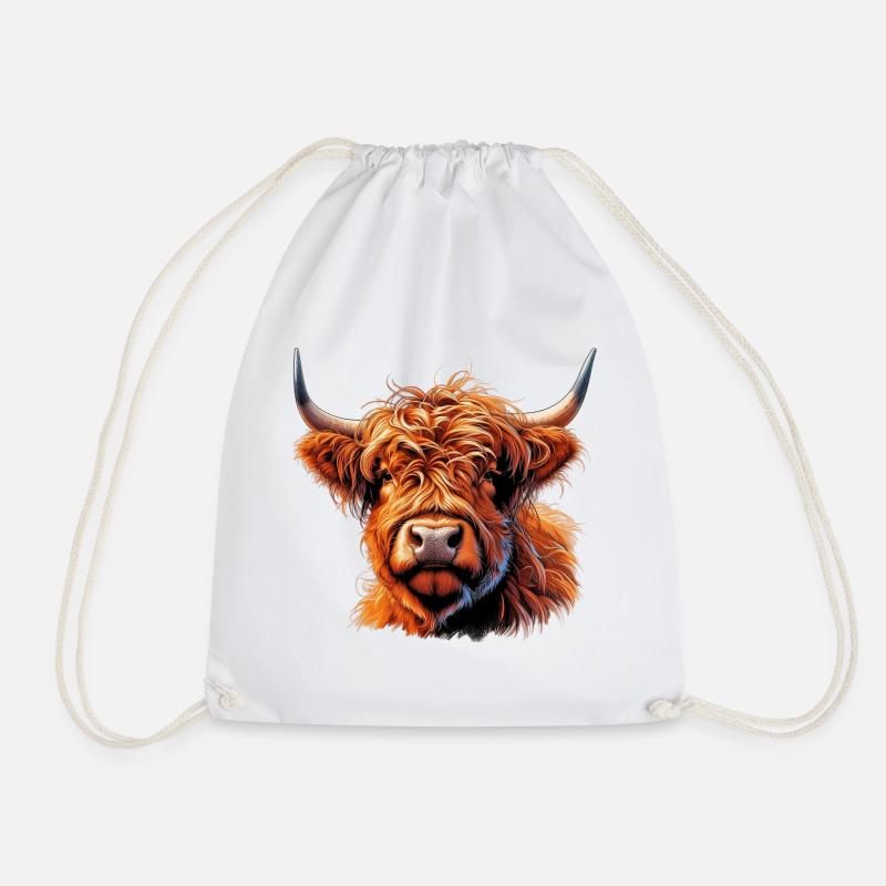 Vache écossaise des Highlands - Sac de sport léger - blanc