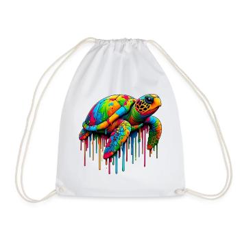 Turtle - Drawstring Bag - white - Front