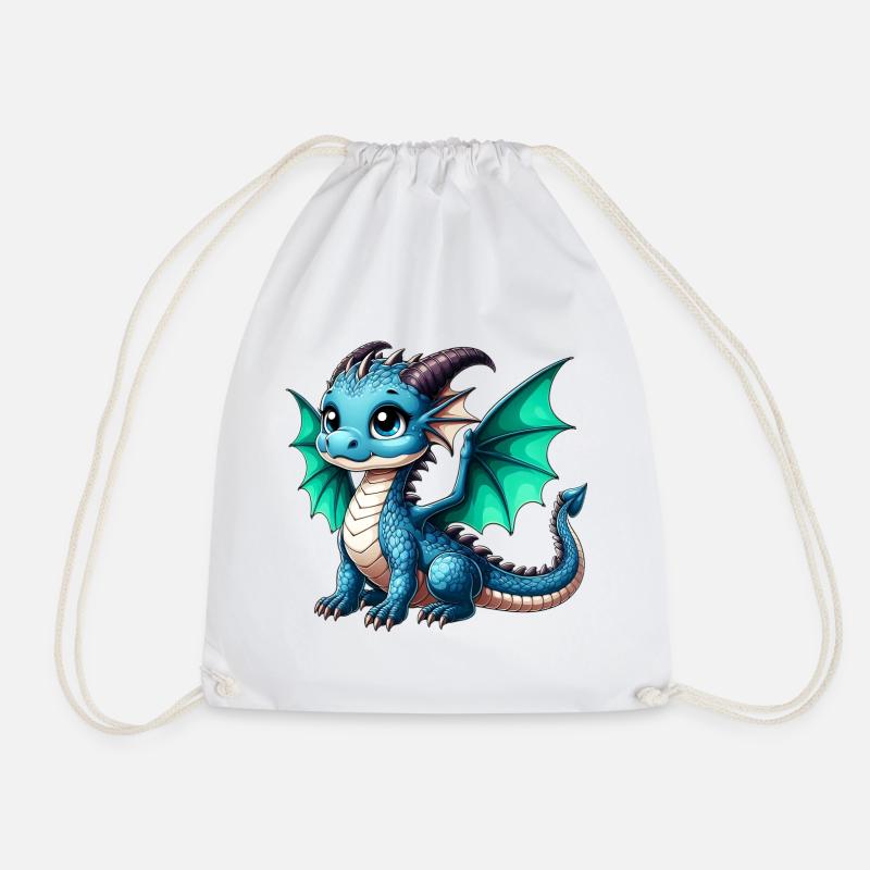 Drache - Turnbeutel - Weiß