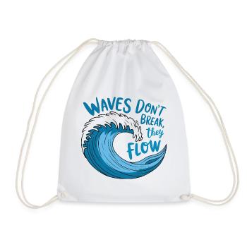 Flowing Wave Design - Drawstring Bag - white - Front