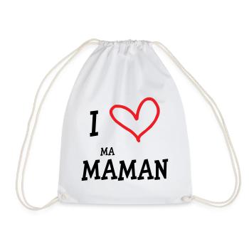 J'aime ma maman - Fête des Mères - Sac de sport léger - blanc - Devant