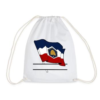 Drapeau Utah bandeau de texte - Sac de sport léger - blanc - Devant