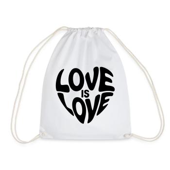 Love is Love Heart - Meaningful Pride Design - Drawstring Bag - white - Front