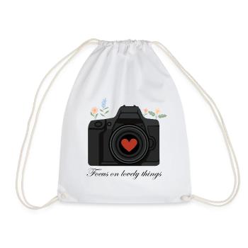 Camera Love – Design for Photography Lovers - Drawstring Bag - white - Front