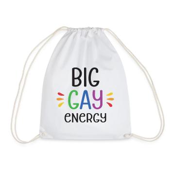 LGBTQ Pride Month - Big Gay Energy - Drawstring Bag - white - Front