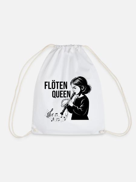 Blockflöte - Flöten Queen - Turnbeutel - Weiß