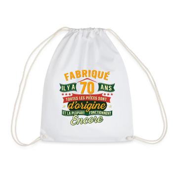 70 ans d’origine, Cadeau anniversaire humour - Sac de sport léger - blanc - Devant