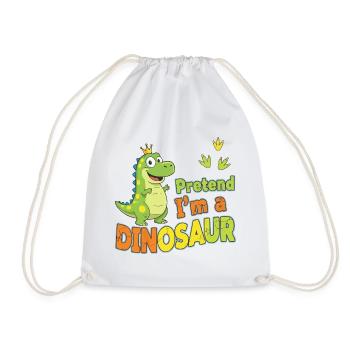 Pretend I'm a Dinosaur - Drawstring Bag - white - Front