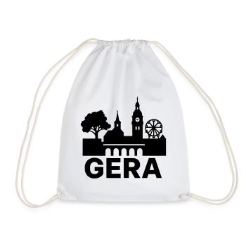 Gera City Landmark Silhouette - Drawstring Bag - white - Front