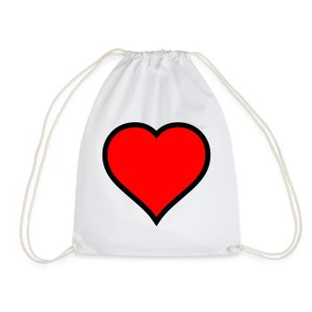 Impression d’icône de cœur rouge - Sac de sport léger - blanc - Devant