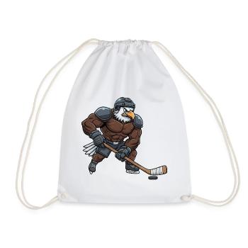 Starker Adler Eishockeyspieler mit Herrchen Cool - Turnbeutel - Weiß - Vorne