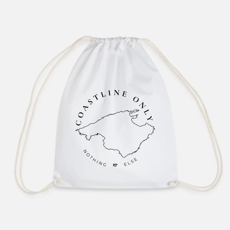 Coastline Only - Drawstring Bag - white