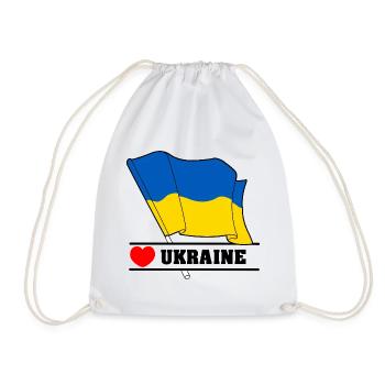 UKRAINE Herz - Turnbeutel - Weiß - Vorne