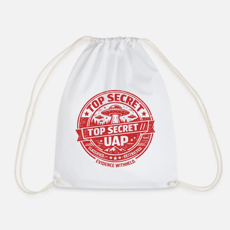 TOP SECRET UAP EVIDENCE WITHHELD. - Drawstring Bag - white