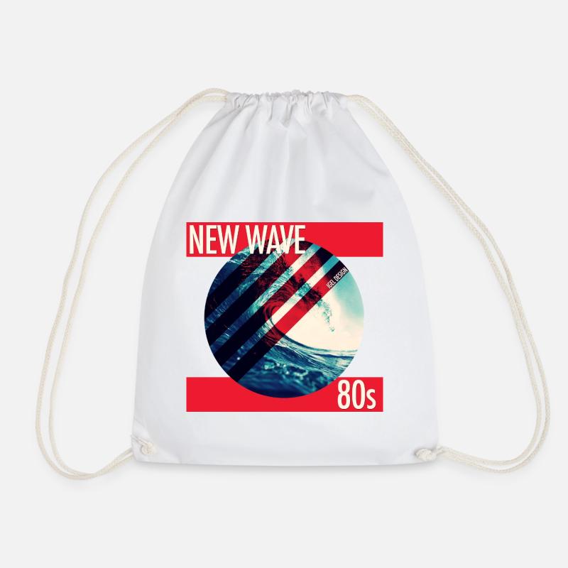 New Wave Neon Surf 80s - Drawstring Bag - white