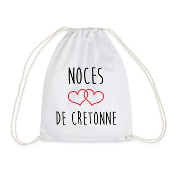 Cretonne wedding 19 years of love - Drawstring Bag - white - Front