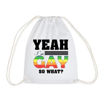 Yeah I'm Gay So What Funny Pride Rainbow Art - Sac de sport léger - blanc - Devant