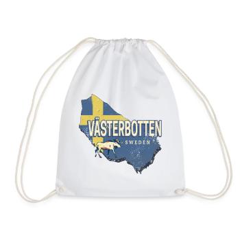 Västerbotten in Schweden Provinz mit Landkarte - Turnbeutel - Weiß - Vorne