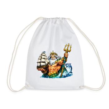 Neptun mit Seegelschiff - Turnbeutel - Weiß - Vorne