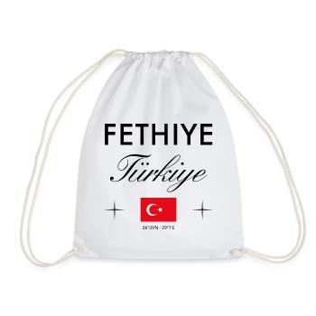Fethiye Türkei Koordinaten Reise Souvenir - Turnbeutel - Weiß - Vorne