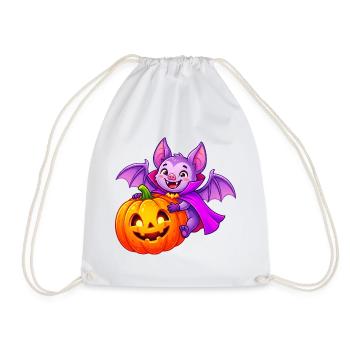 Fledermaus- und Kürbis-Halloween-Zauber - Turnbeutel - Weiß - Vorne