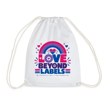 Love Beyond Labels | Bi Visibility Day - Turnbeutel - Weiß - Vorne
