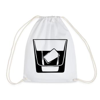 Whiskey Glas Geschenk Barkeeper Kellner  - Turnbeutel - Weiß - Vorne