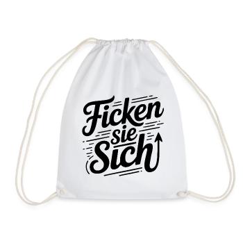 Fick dich Ficken sie sich Sprüche Mann Frau Fuck - Turnbeutel - Weiß - Vorne