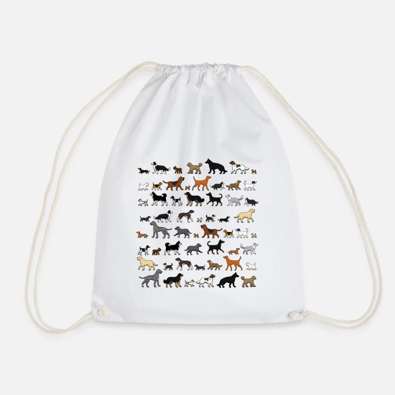 Many dogs go 2 - Drawstring Bag - white