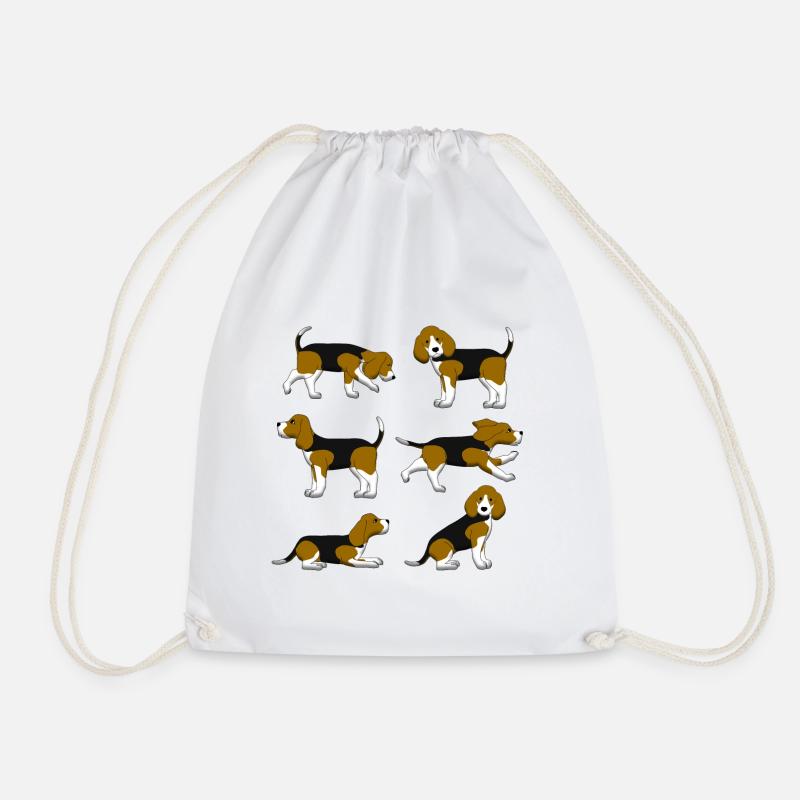 Beagle selection - Drawstring Bag - white