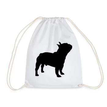Französische Bulldogge - Turnbeutel - Weiß - Vorne