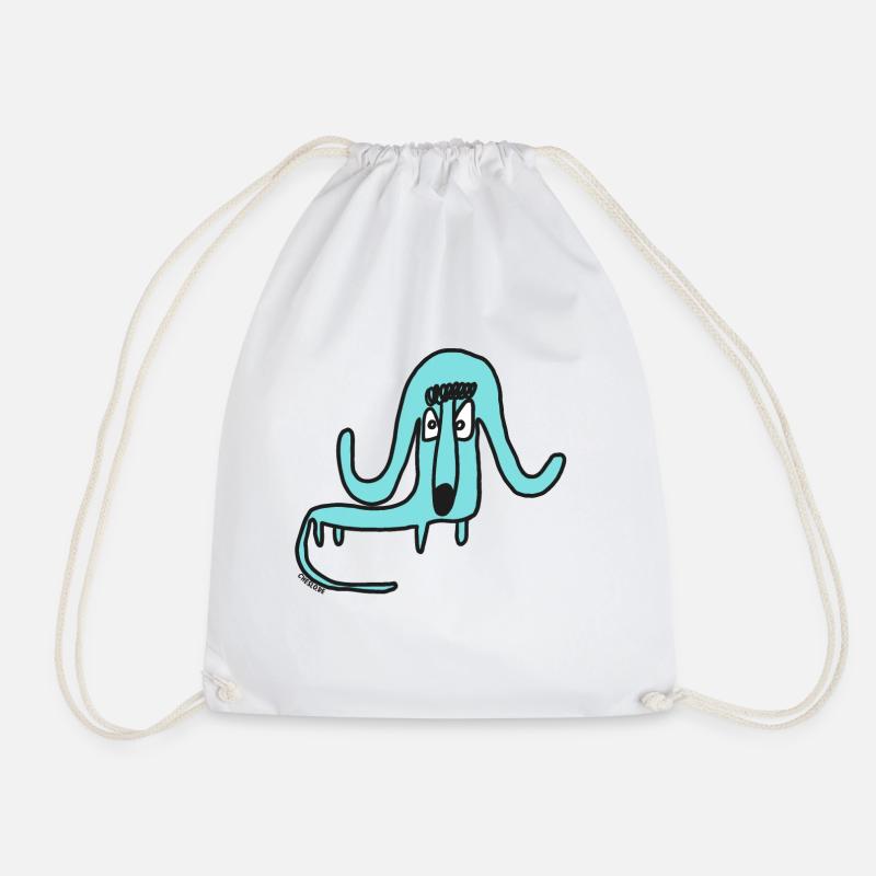 Dog by cheslo - Drawstring Bag - white