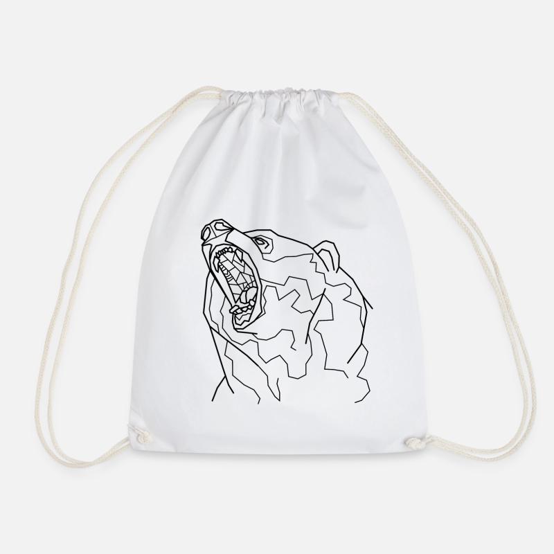 bear - Drawstring Bag - white