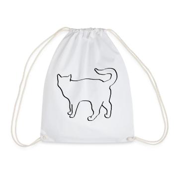 Chat dessin silhouette chat cadeau de miaou - Sac de sport léger - blanc - Devant
