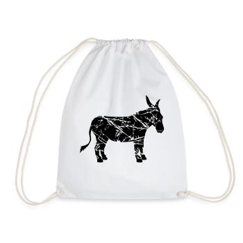 larmes gratter vieux timbre autocollant âne cheval poney - Sac de sport léger - blanc - Devant