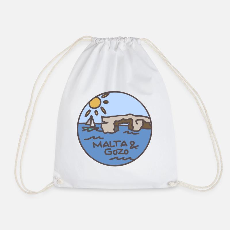 Malta / Gozo Illustration - Turnbeutel - Weiß