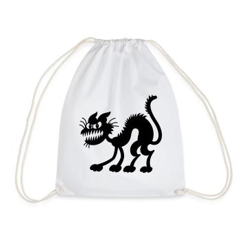 Halloween Black Cat - Drawstring Bag - white - Front