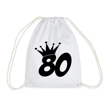 80 / geburtstag / Sport / birthday / achtzig - Turnbeutel - Weiß - Vorne