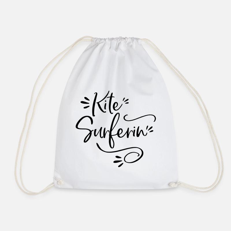 Kitesurferin Kite surfen Geschenk - Turnbeutel - Weiß