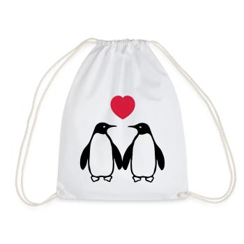 Verliebte Pinguine - Drawstring Bag - white - Front