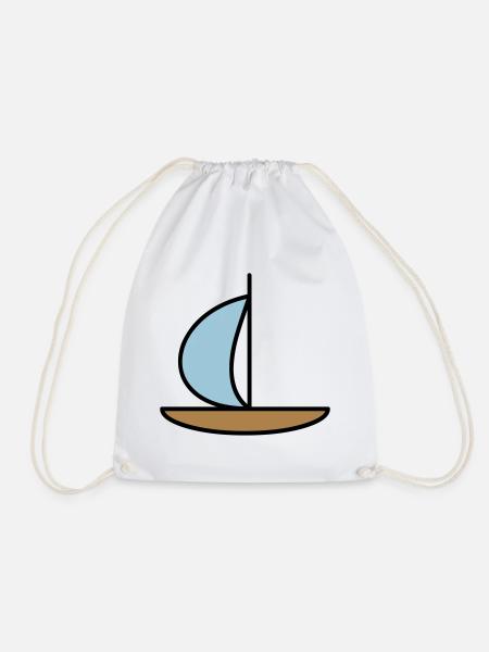 Sailboat - Drawstring Bag - white