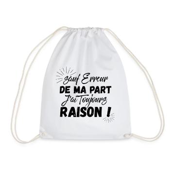 Sauf erreur de ma part j'ai toujours raison - Sac de sport léger - blanc - Devant