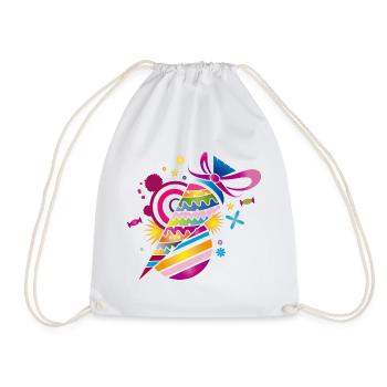 Sac d’école à motifs colorés pour la scolarisation - Sac de sport léger - blanc - Devant