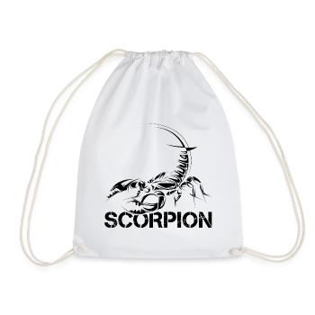 scorpion scorpio skorpion symbol Logo icon sketch - Drawstring Bag - white - Front
