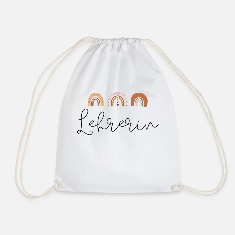 Lehrerin Regenbogen boho - Turnbeutel - Weiß
