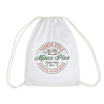 North Pole Mince Pies - Drawstring Bag - white - Front